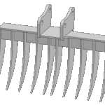 Godet râteau 60 cm acier haute résistance pour mini-pelle