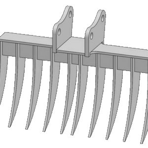 Godet râteau 60 cm acier haute résistance pour mini-pelle