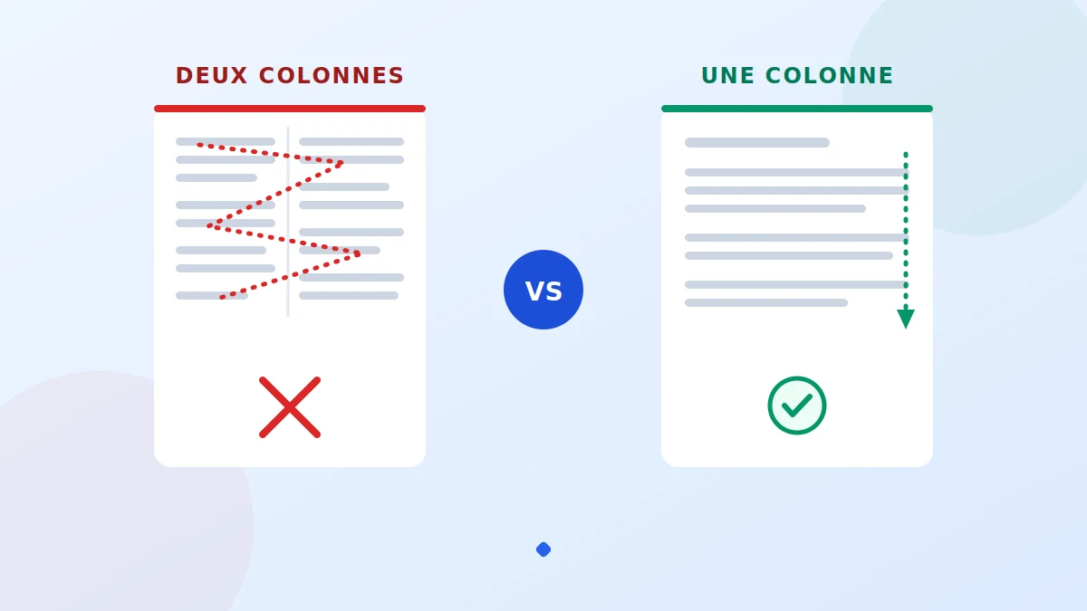 CV ATS compatible : mise en page une colonne contre mise en page à colonnes