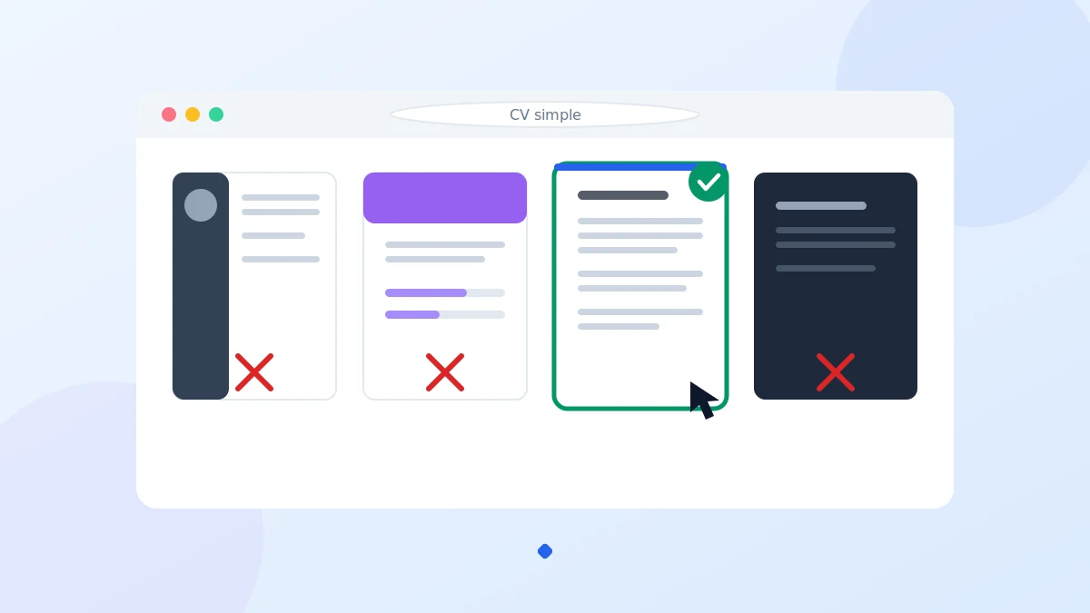 Faire un CV Canva : choisir un modèle simple dans la galerie de templates