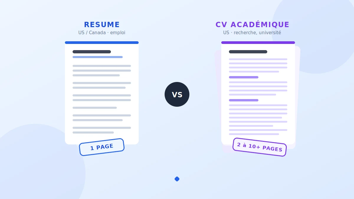 Différence entre CV et résumé : comparaison de longueur et d'usage