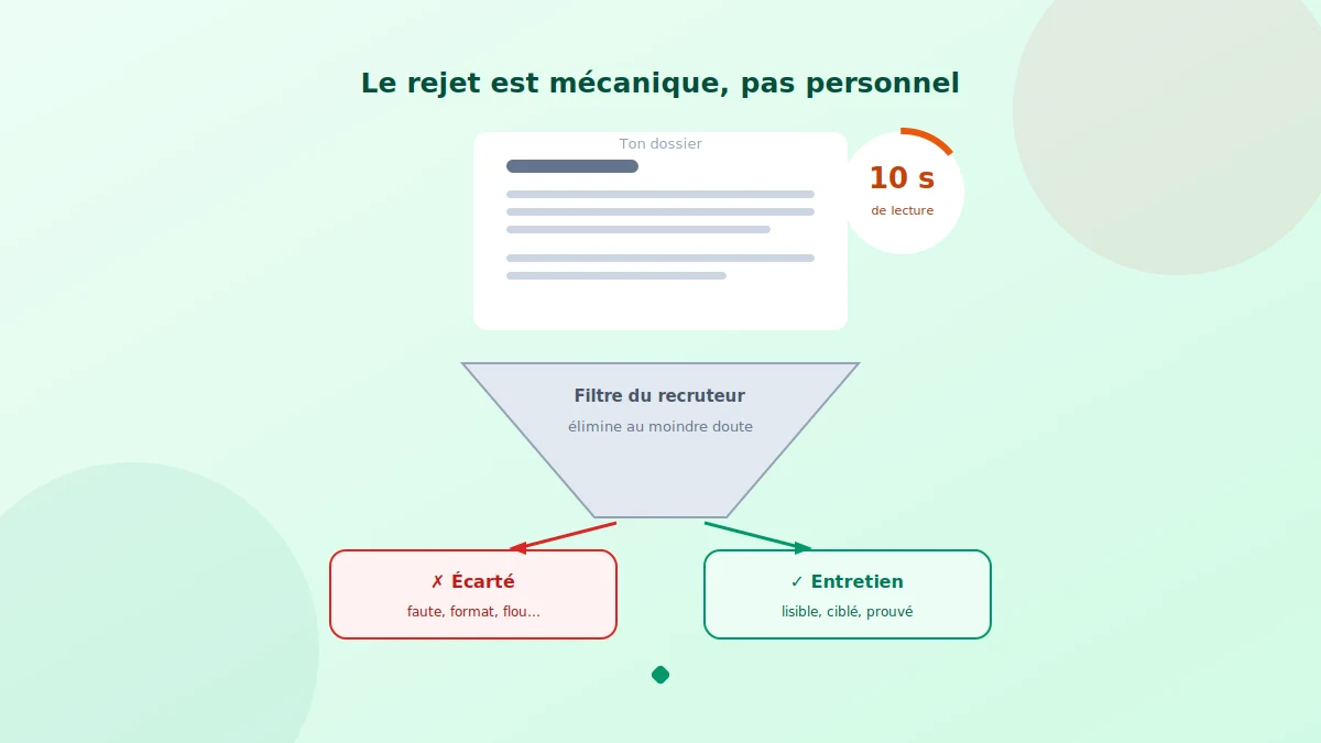 Les erreurs de candidature qui font rejeter un dossier par le recruteur