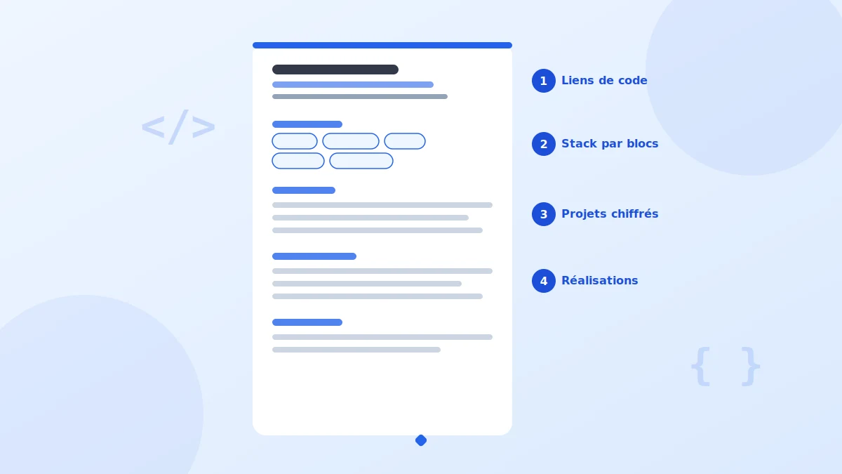 Exemple de CV développeur web : structure commentée bloc par bloc