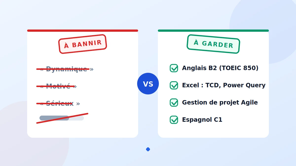 Exemples de compétences à mettre dans un CV et formulations à bannir