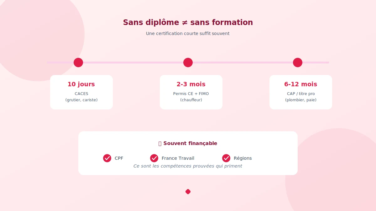 Accéder aux métiers bien payés sans diplôme via une formation courte