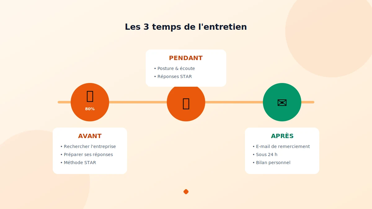 Réussir son entretien d'embauche : les phases de préparation avant, pendant, après