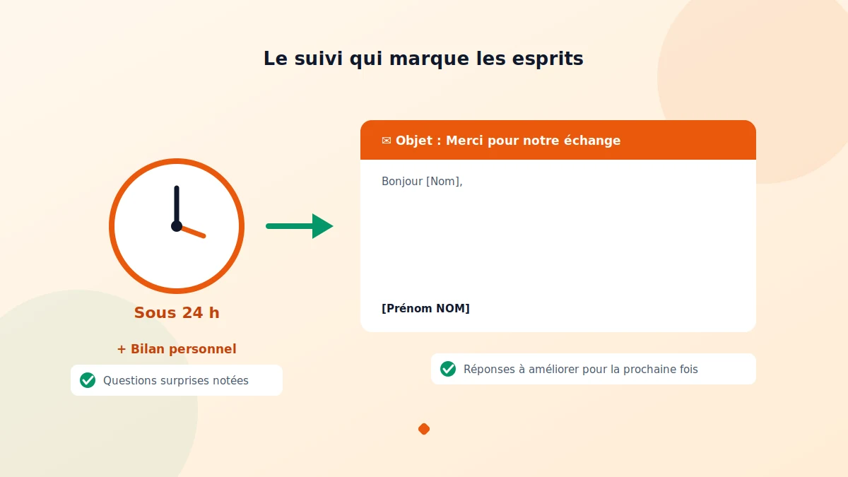 Le suivi après un entretien d'embauche : e-mail de remerciement et bilan