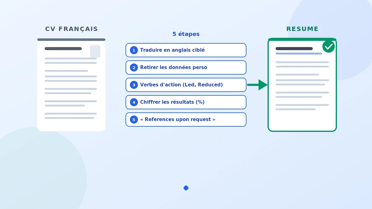 Transformer un CV français en résumé américain en cinq étapes